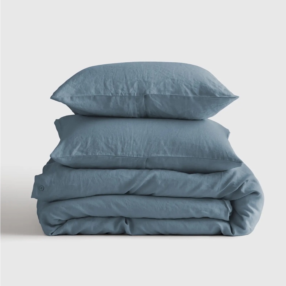 NWOT QUINCE Duvet Cover Set Dusty Blue